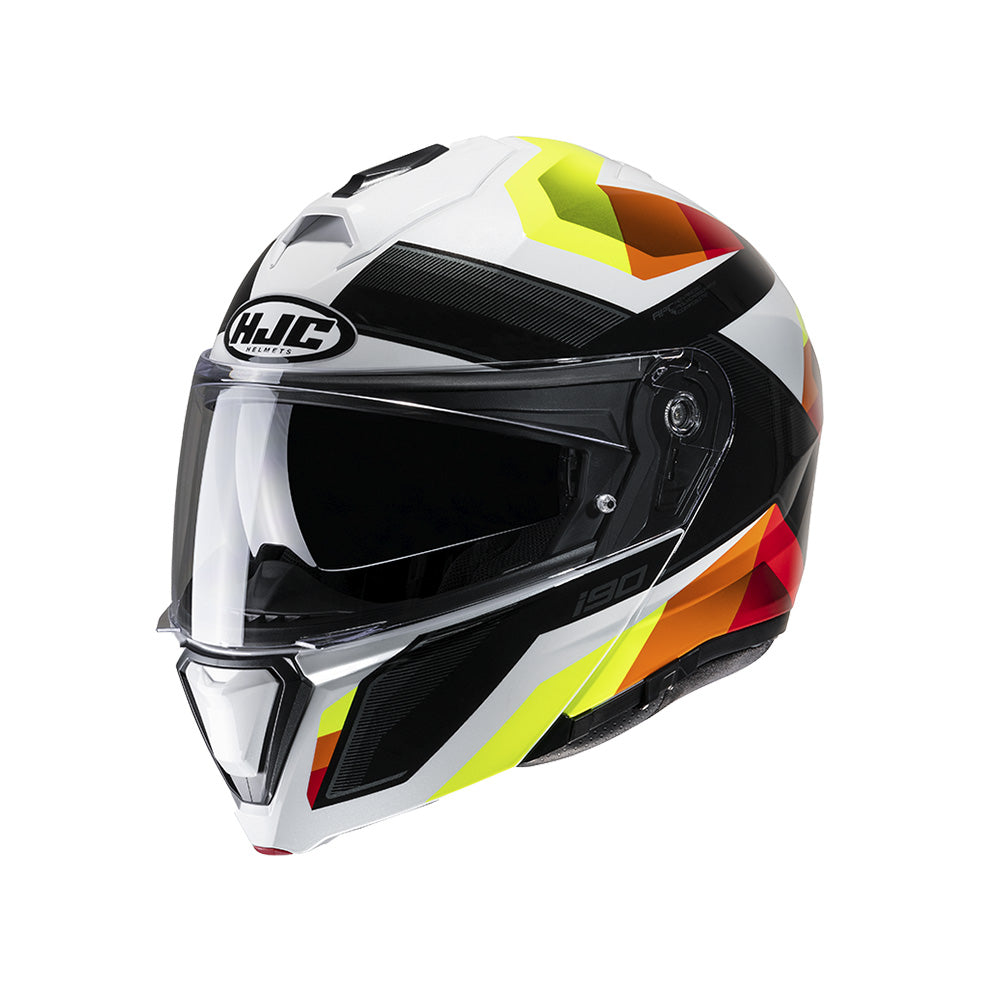 Capacete HJC I90 Lark Amarelo Laranja Branco e Preto – foto 4