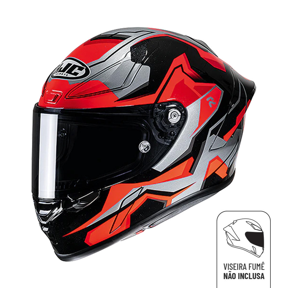 Capacete HJC Rpha 1 Nomaro Vermelho Preto e Cinza – foto 1