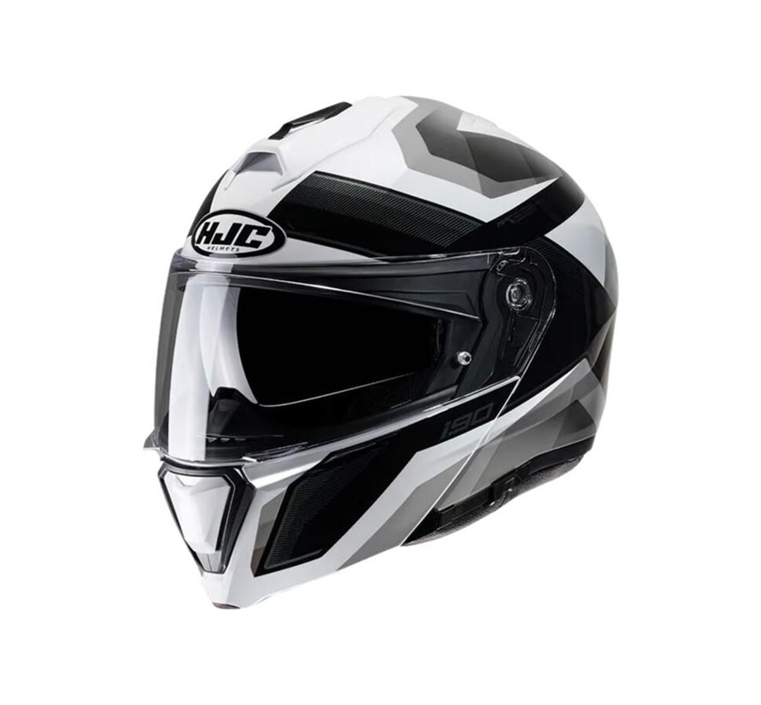 Capacete HJC I90 Lark Preto Branco e Cinza e Preto – foto 1