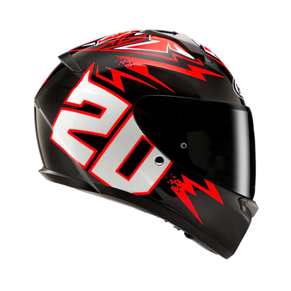 Capacete HJC C10 Fabio Quartararo 2024 Vermelho Preto Branco – foto 8