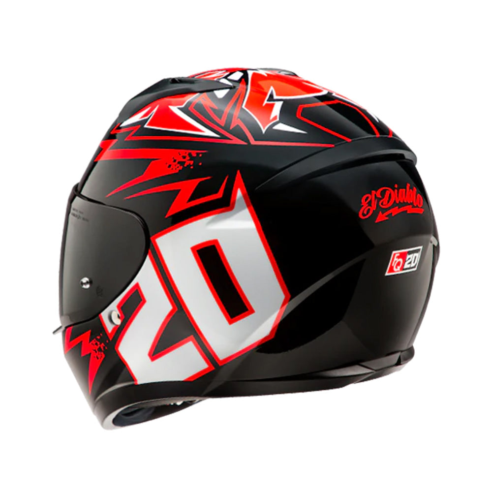 Capacete HJC C10 Fabio Quartararo 2024 Vermelho Preto Branco – foto 10