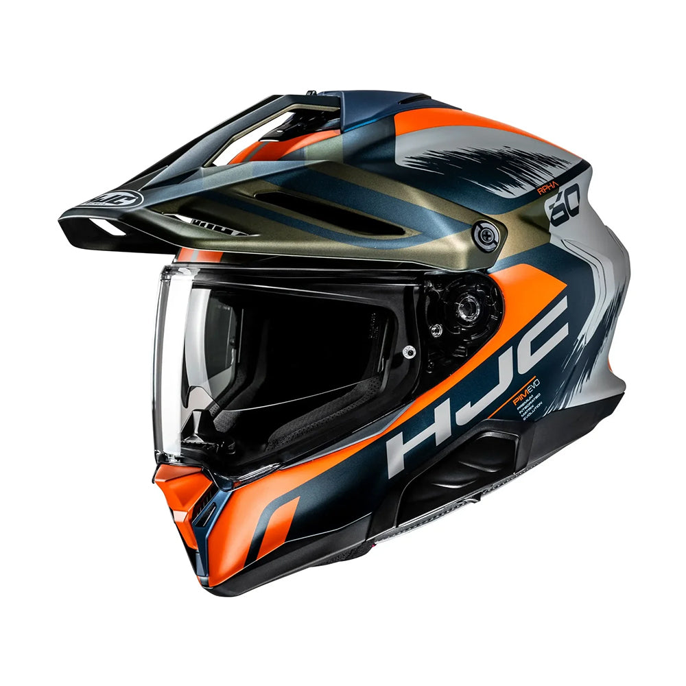 Capacete HJC Rpha 60 Quid Azul Laranja Verde Cinza Fosco