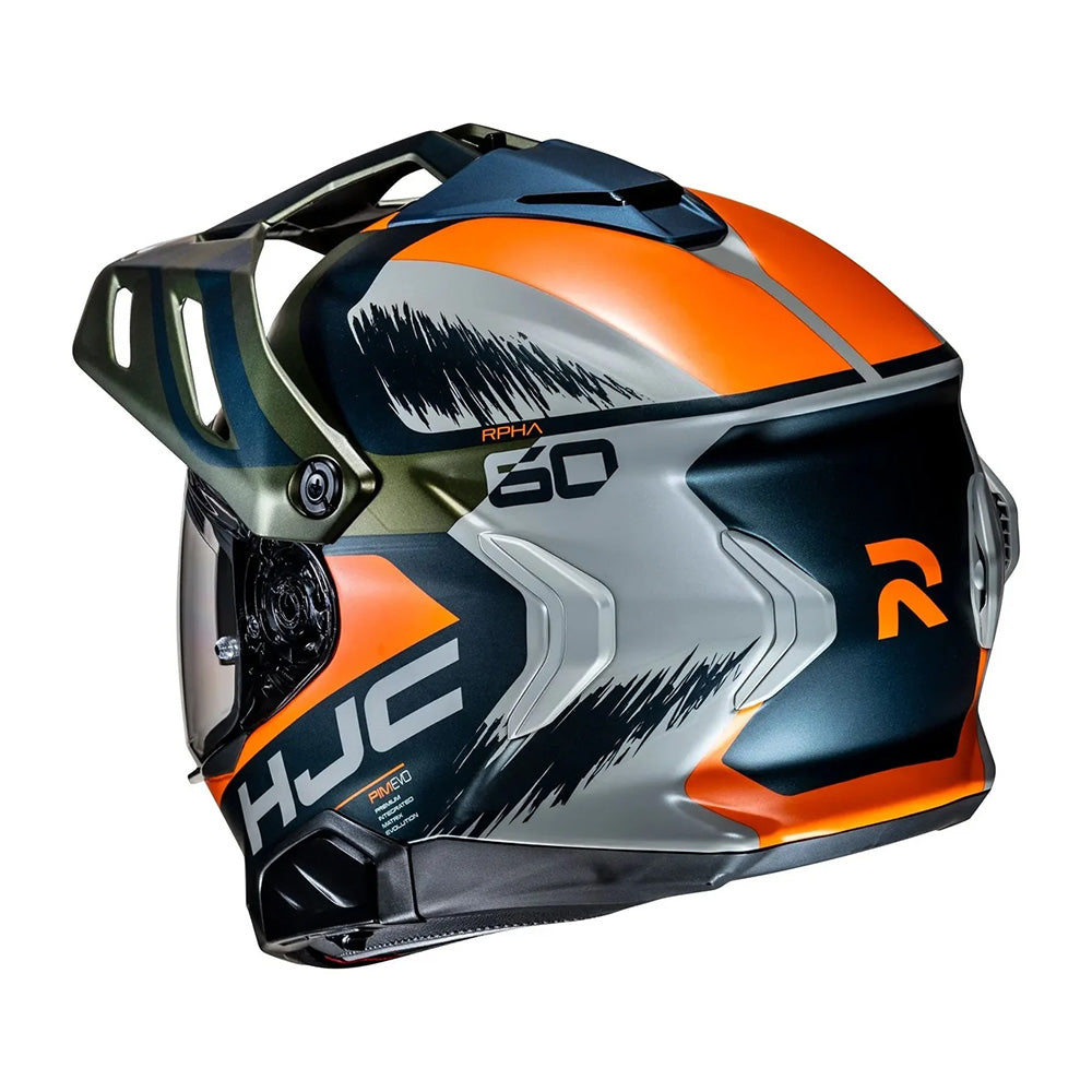Capacete HJC Rpha 60 Quid Azul Laranja Verde Cinza Fosco