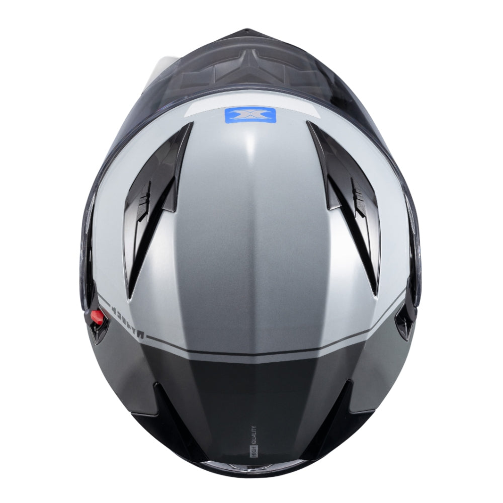 Capacete Texx Escamoteável Gladiator V3 Makan Cinza Azul Brilho – foto 6