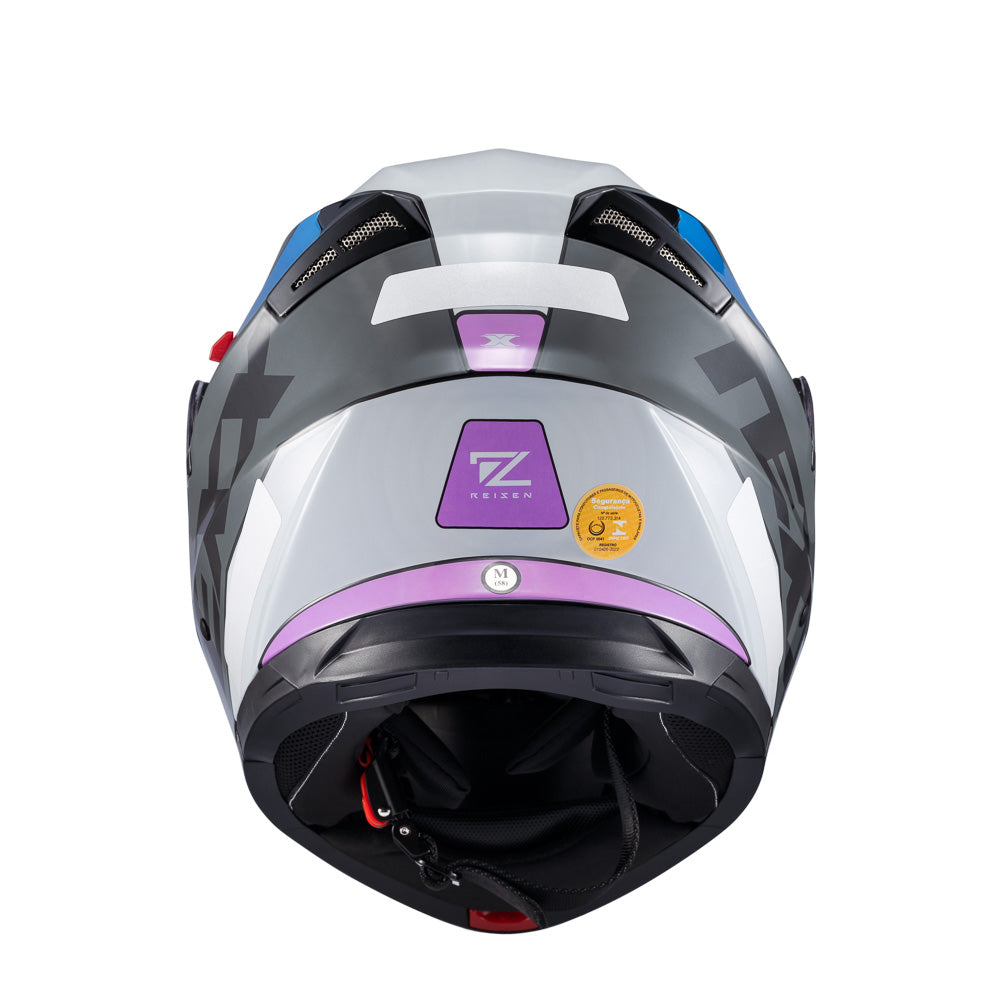Capacete Texx Escamoteável Gladiator V3 Reisen Azul Rosa Branco Brilho – foto 5