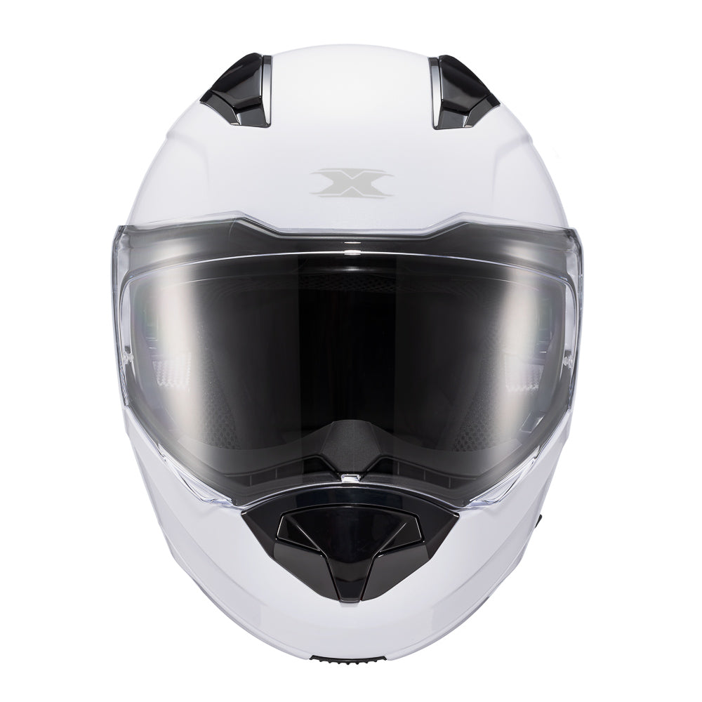 Capacete Texx Escamoteável Kratos Solid Branco Brilho – foto 1