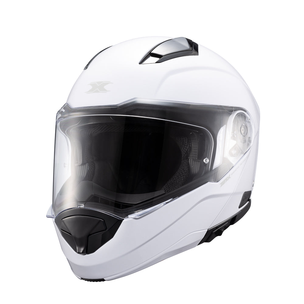 Capacete Texx Escamoteável Kratos Solid Branco Brilho – foto 5