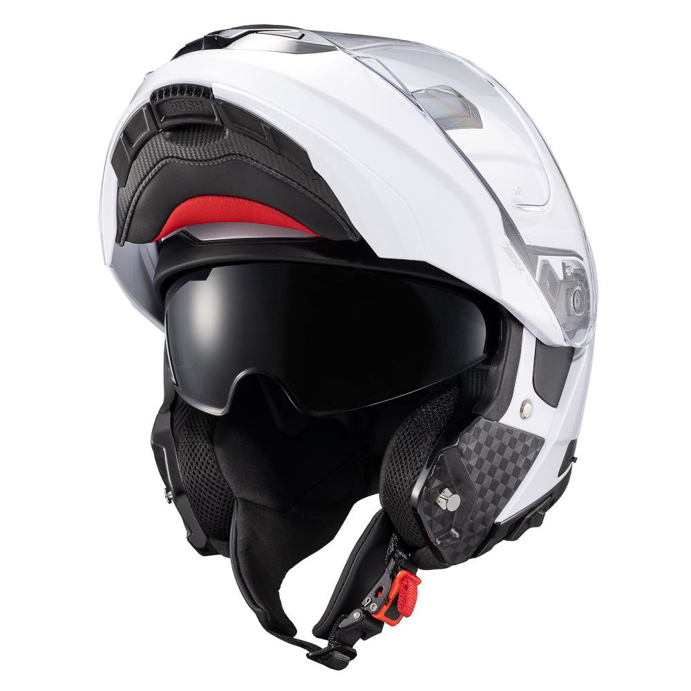 Capacete Texx Escamoteável Kratos Solid Branco Brilho – foto 7