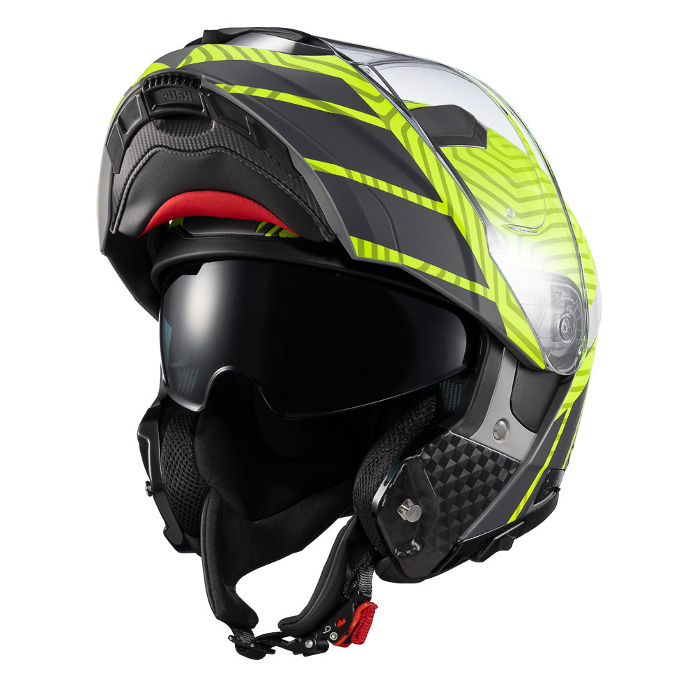 Capacete Texx Escamoteável Kratos Cyber Cinza Verde Fosco – foto 8