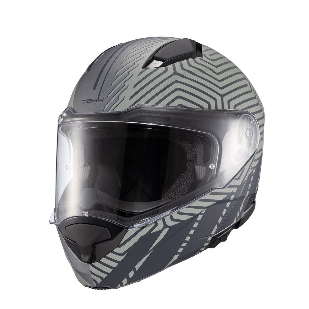 Capacete Texx Escamoteável Kratos Cyber Cinza Fosco – foto 5