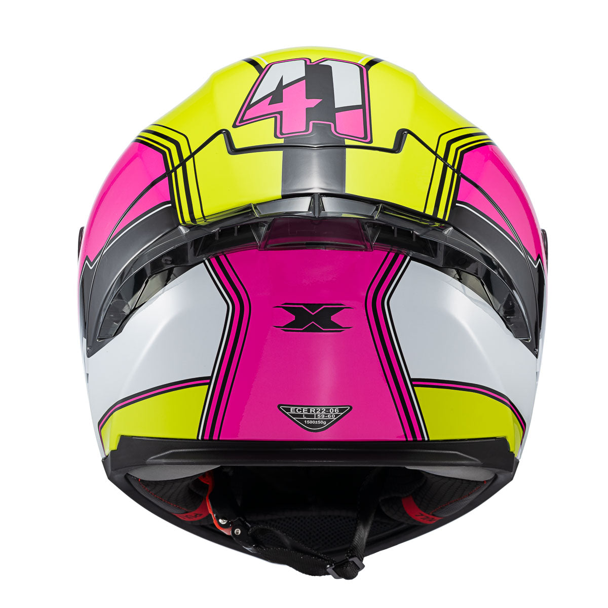 Capacete Texx Fecha Raptor Hornet Verde Rosa Branco Brilho – foto 4