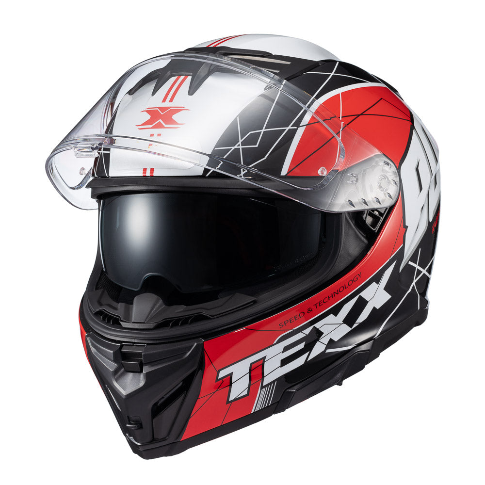Capacete Texx Fecha Kaiman Vector Vermelho Preto Branco Brilho – foto 6