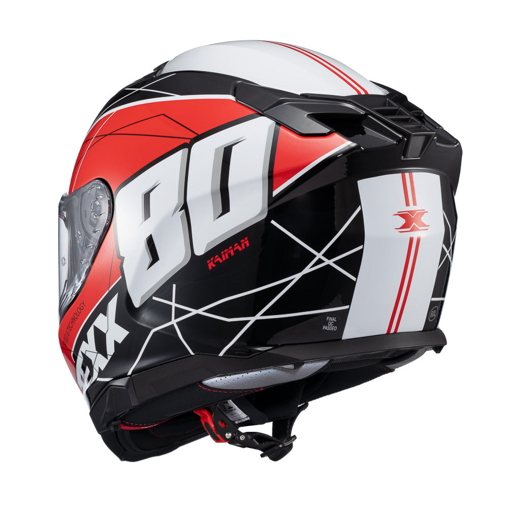 Capacete Texx Fecha Kaiman Vector Vermelho Preto Branco Brilho – foto 10