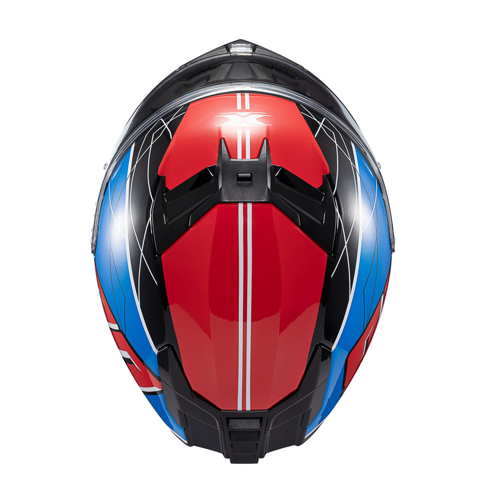 Capacete Texx Fecha Kaiman Vector Azul Vermelho Preto Branco Brilho – foto 7