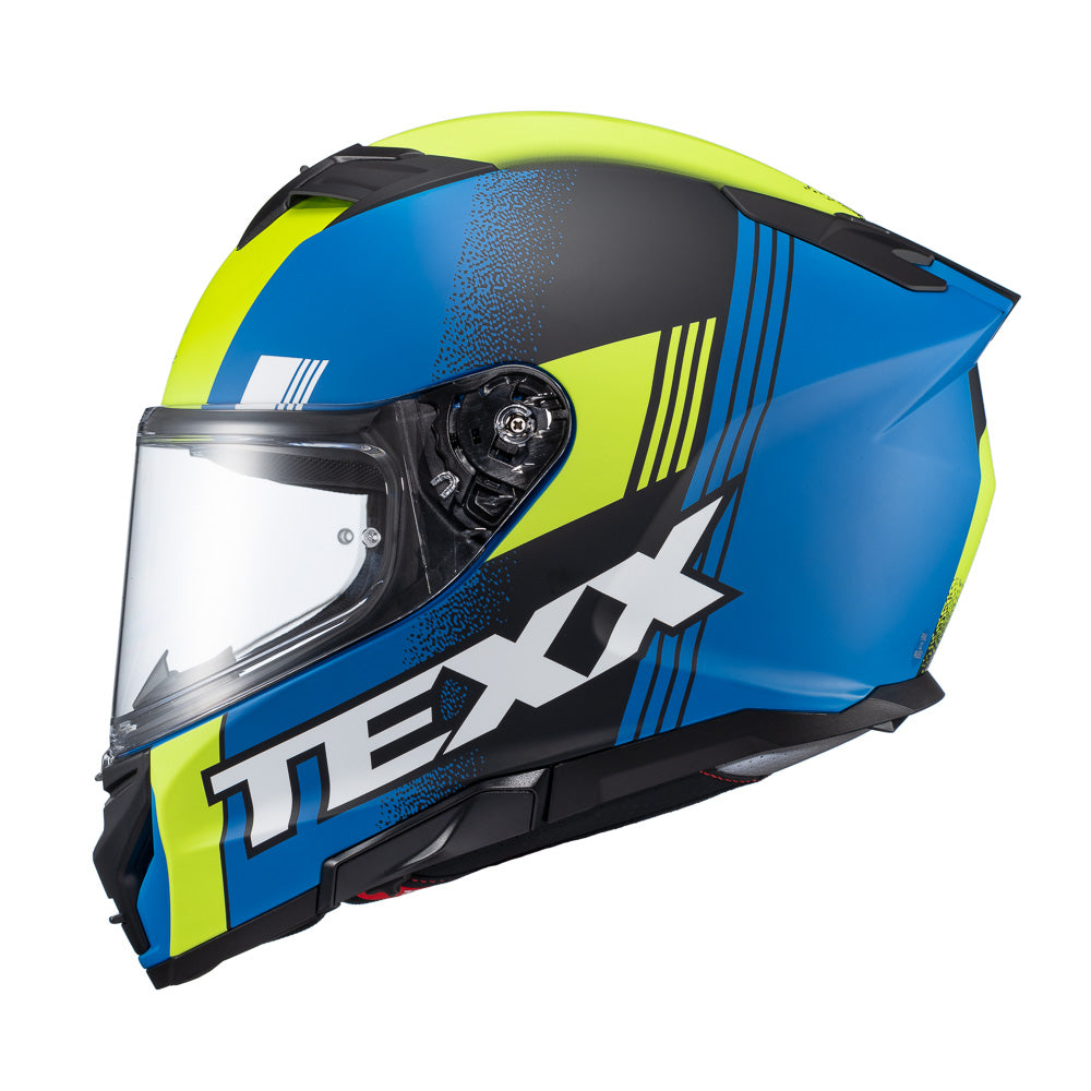 Capacete Texx Fecha Kaiman Track Verde Preto Azul Fosco 58 – foto 2