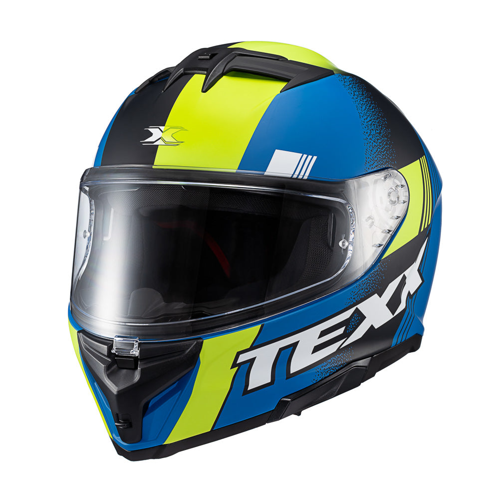 Capacete Texx Fecha Kaiman Track Verde Preto Azul Fosco 60 – foto 5