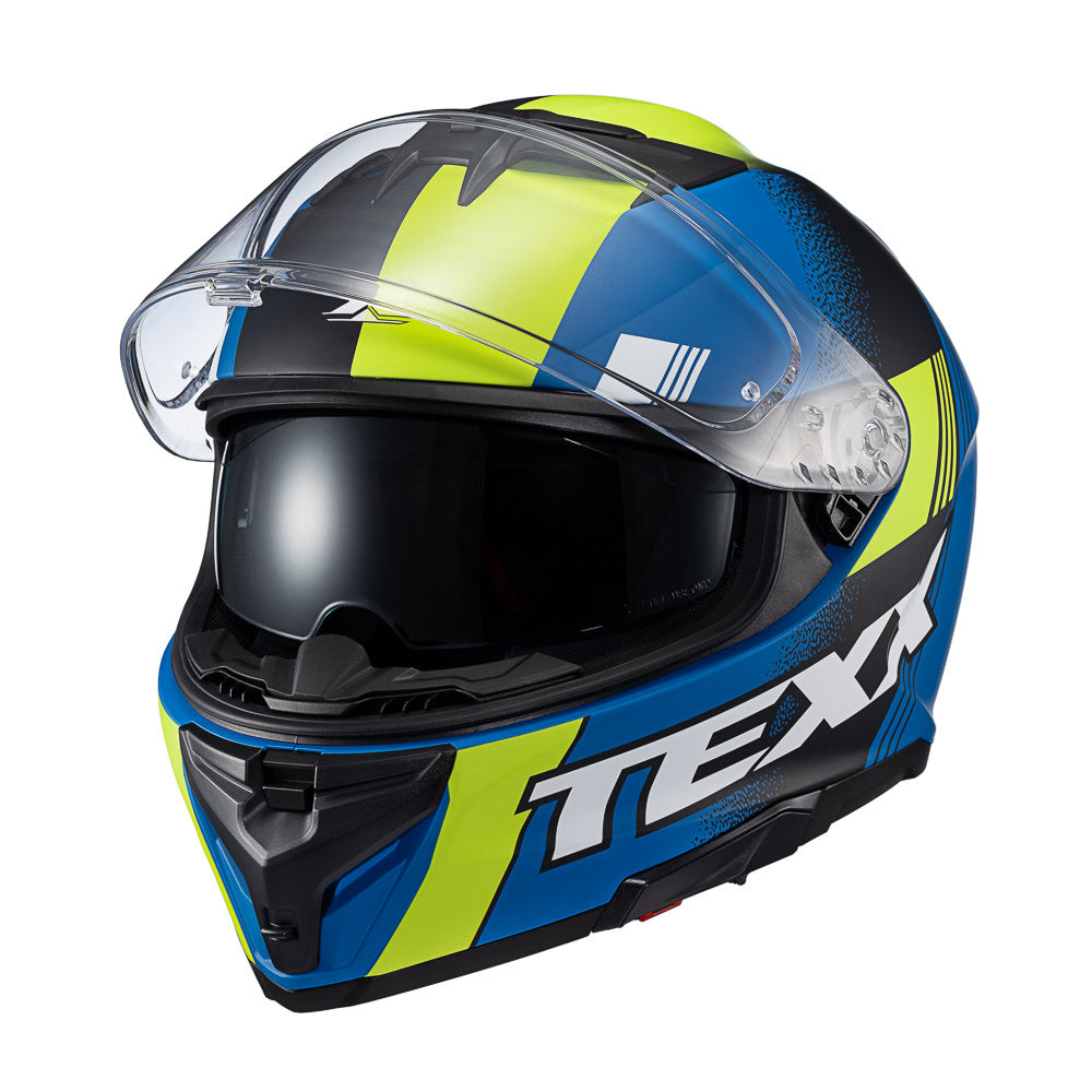 Capacete Texx Fecha Kaiman Track Verde Preto Azul Fosco 60 – foto 6
