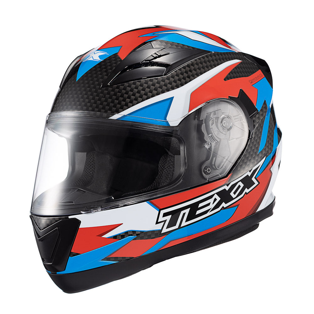 Capacete Texx Strike Ride Azul Vermelho Branco Preto Brilho – foto 5