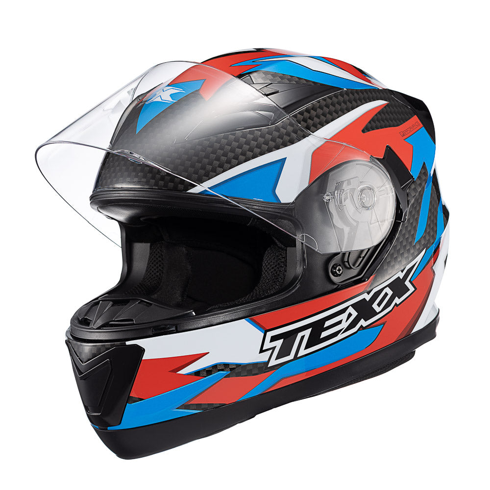 Capacete Texx Strike Ride Azul Vermelho Branco Preto Brilho – foto 6