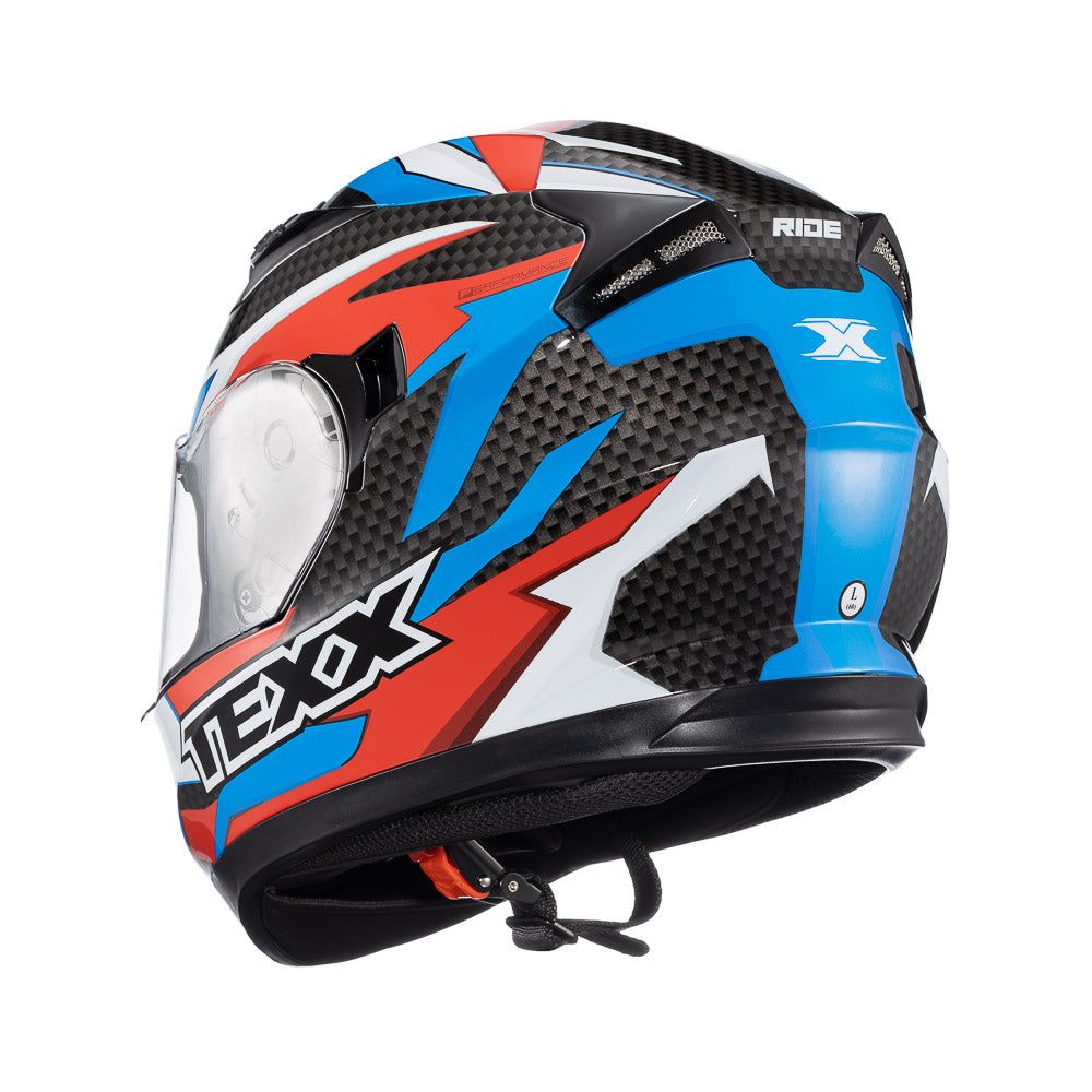 Capacete Texx Strike Ride Azul Vermelho Branco Preto Brilho – foto 10