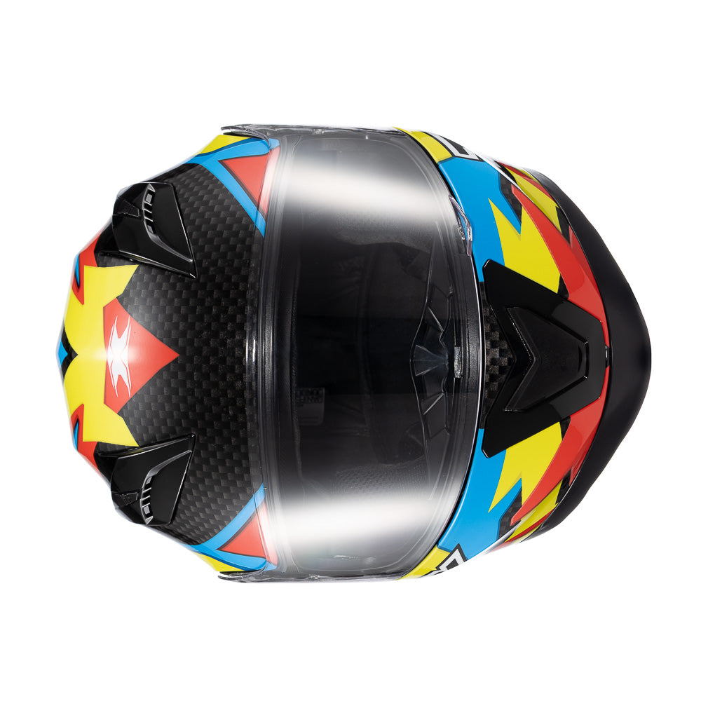 Capacete Texx Strike Ride Azul Verde Vermelho Preto Brilho – foto 1