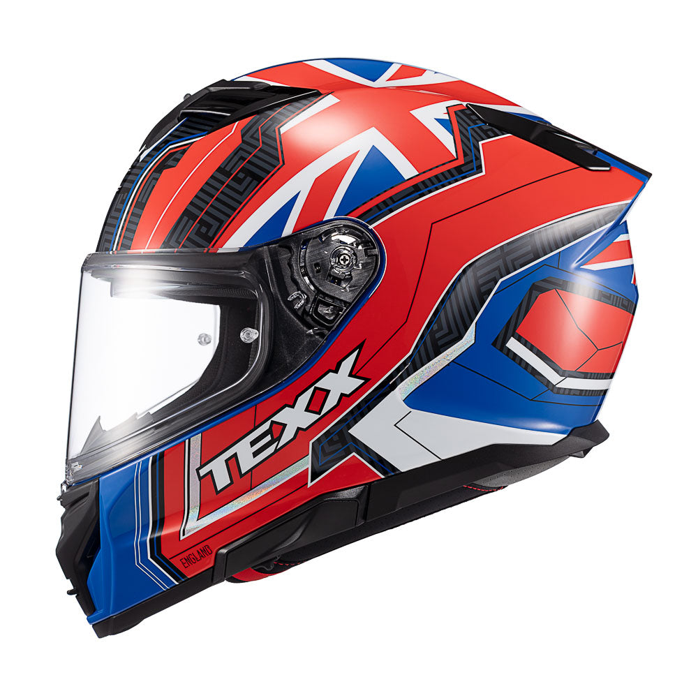 Capacete Texx Fechado Kaiman Flag UK Inglaterra Brilho – foto 2