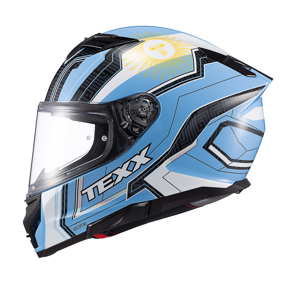 Capacete Texx Fechado Kaiman Flag Argentina Brilho – foto 2