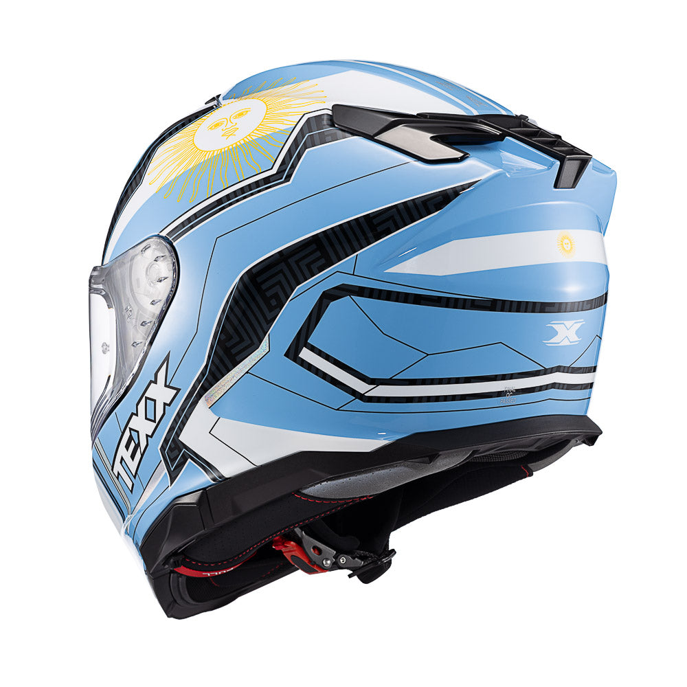 Capacete Texx Fechado Kaiman Flag Argentina Brilho – foto 3