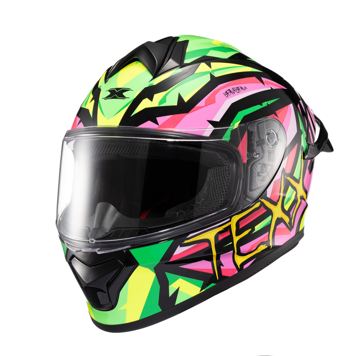 Capacete Texx Fechado Spihe Maasai Verde Rosa – foto 5