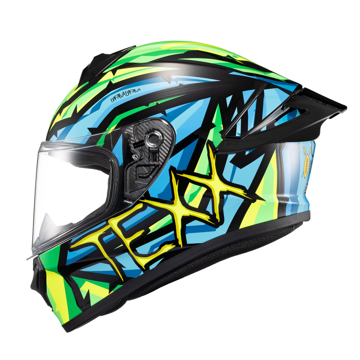 Capacete Texx Fechado Spihe Maasai Verde Azul – foto 2