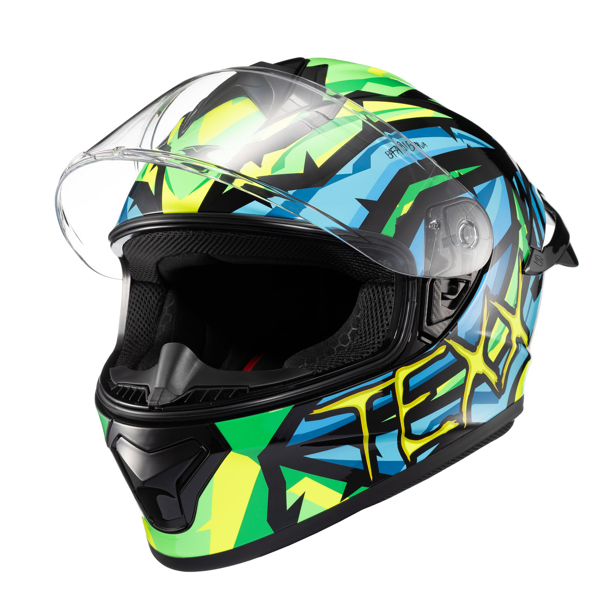 Capacete Texx Fechado Spihe Maasai Verde Azul – foto 6