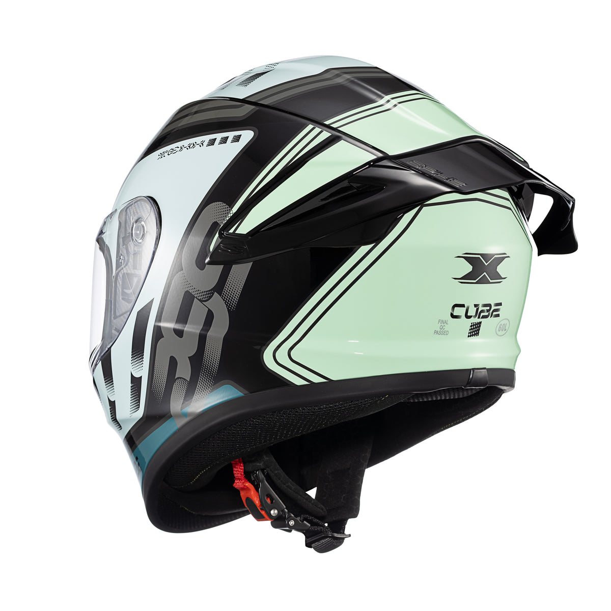 Capacete Texx Fechado Spihe Cube Azul Verde – foto 3