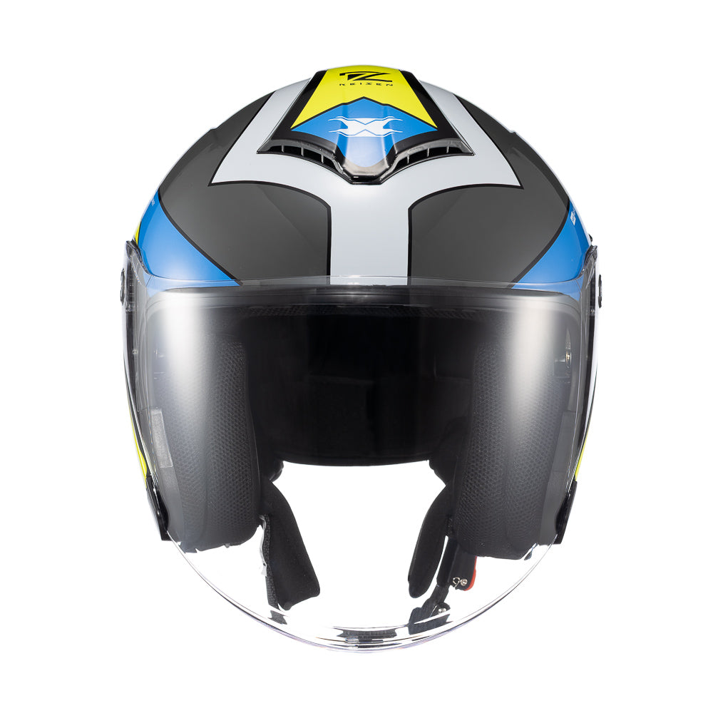 Capacete Texx Aberto Ugello V2 Reisen Azul Verde Branco