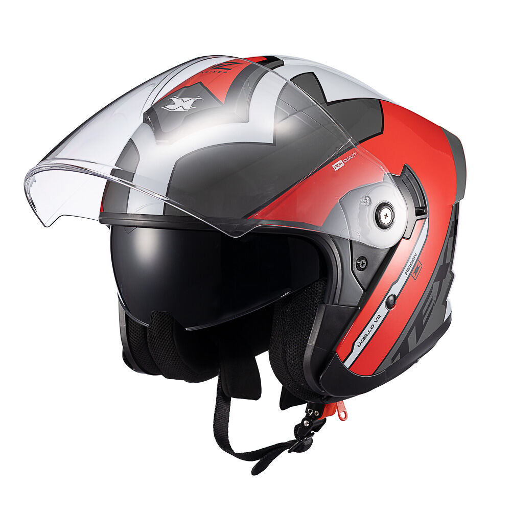 Capacete Texx Aberto Ugello V2 Reisenvermelho Cinza – foto 7