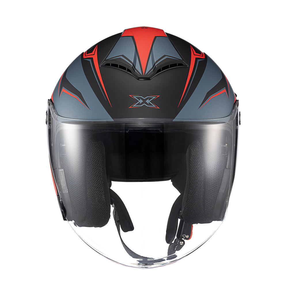 Capacete Texx Aberto Ugello V2 Nomade Vermelho Cinza