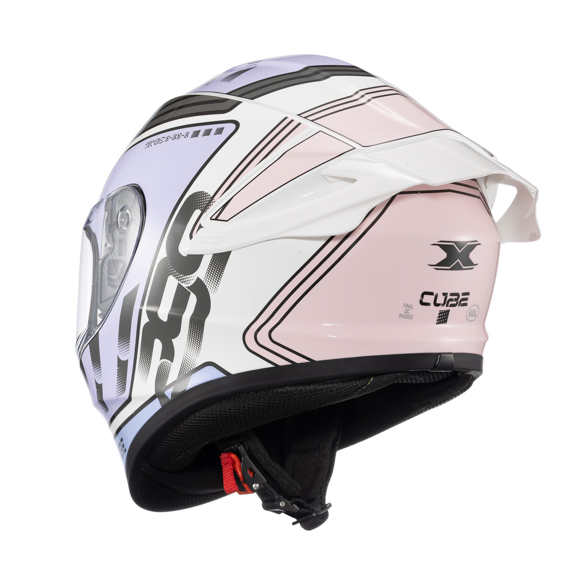 Capacete Texx Fechado Spihe Cube Rosa Lilas Branco – foto 3