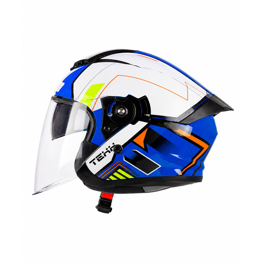 Capacete Texx Aberto Ugello V2 Atlas Branco e Azul – foto 2