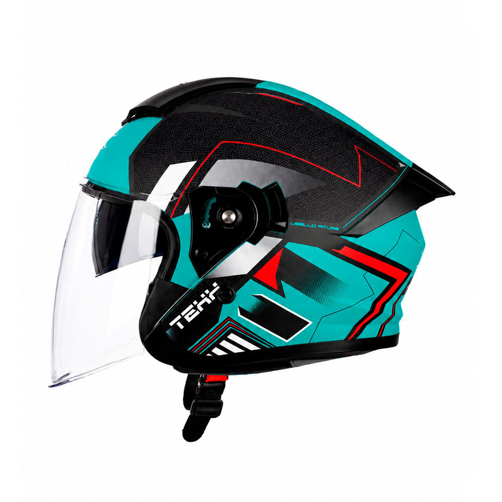 Capacete Texx Aberto Ugello V2 Atlas Preto e Azul Tiffany – foto 9