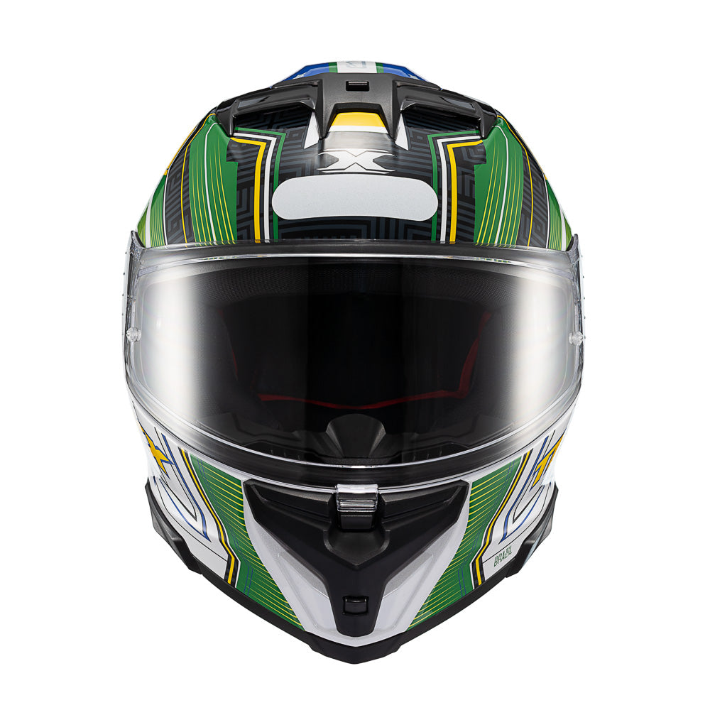Capacete Texx Fechado Kaiman Flag Brasil Brilho – foto 1