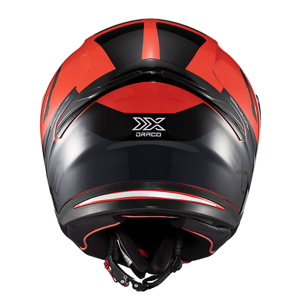 Capacete Texx Fechado Hunter Draco Preto Vermelho e Cinza Brilho – foto 4