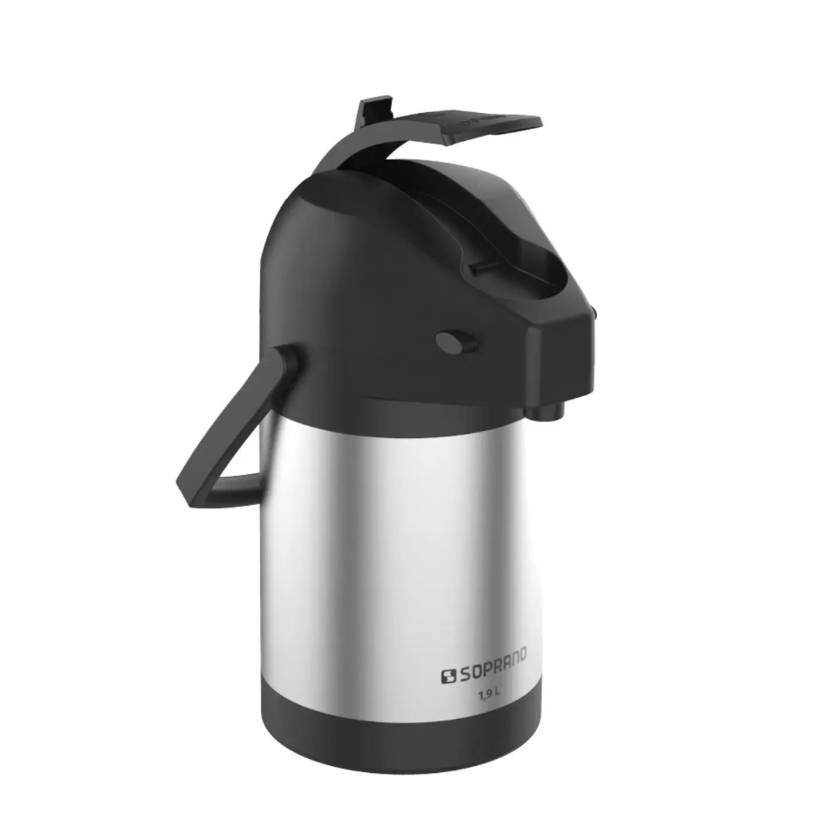 Garrafa Térmica Excellence 1,9L Inox/Preto Alta Qualidade