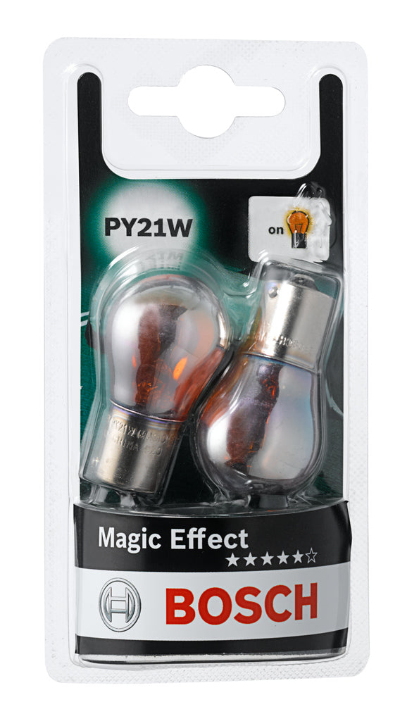 Lâmpada Py21w 12v 21w Magic Effect Bosch 1987301025 Mini Cooper, VW Jetta/Amarok, Mercedes Sprinter Chassi/Sprinter Furgão, Hyundai Sonata/H 100
