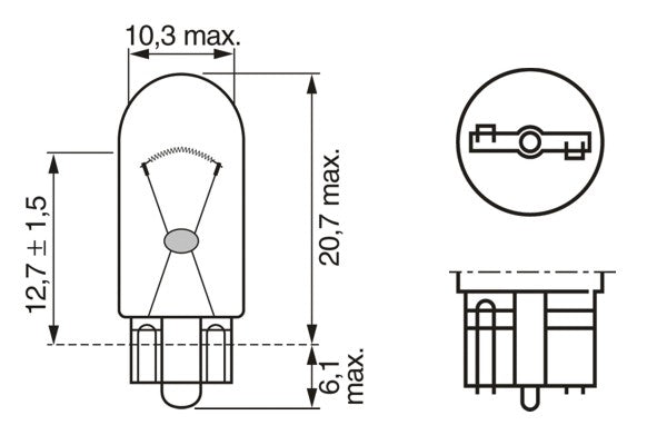 Lâmpada W3w 12v 3w Pure Light Bosch 1987302217 Caixa com 10 Audi A5/A4 Avant/A4/Q5/SQ5/RS4 Avant/RS5/TT/Q5 Sportback, Volvo S40/XC60