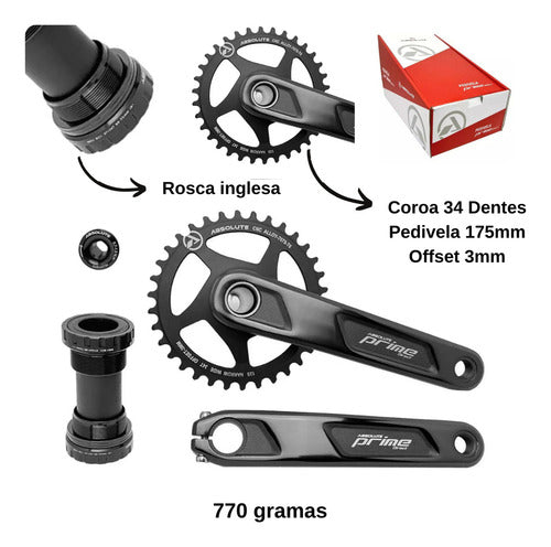 Kit Absolute 12v 11/52 Com Pedivela 175mm 34 Dentes