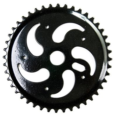 Roda Dentada de Aço, 44 Dentes, Preto, Gota com Furo