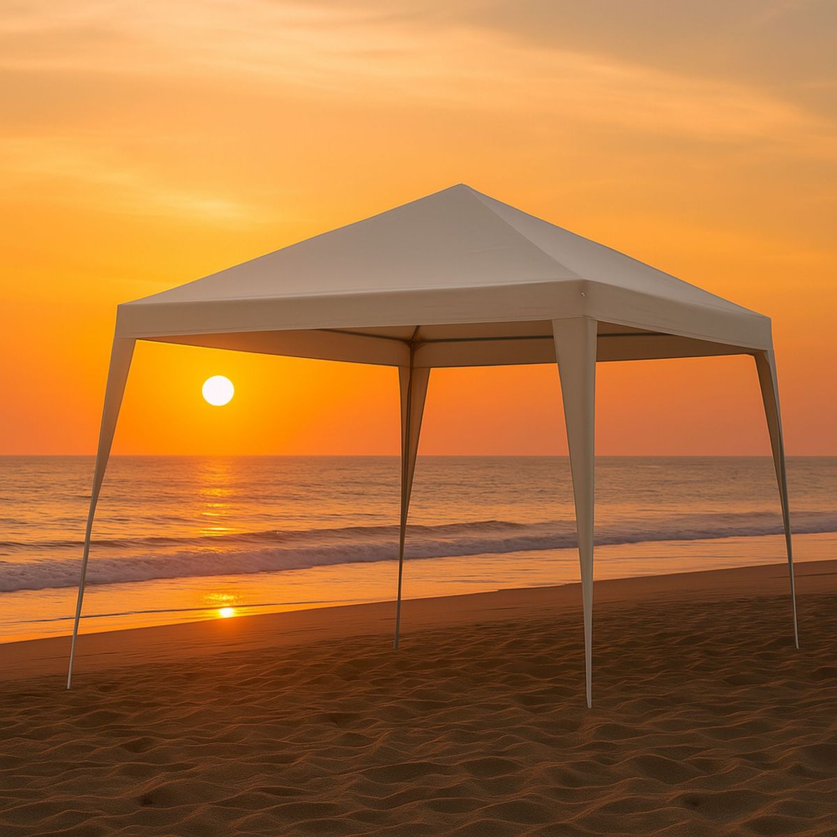 Tenda Barraca De Praia 3x3 Gazebo Camping + Bolsa Transporte - Branco