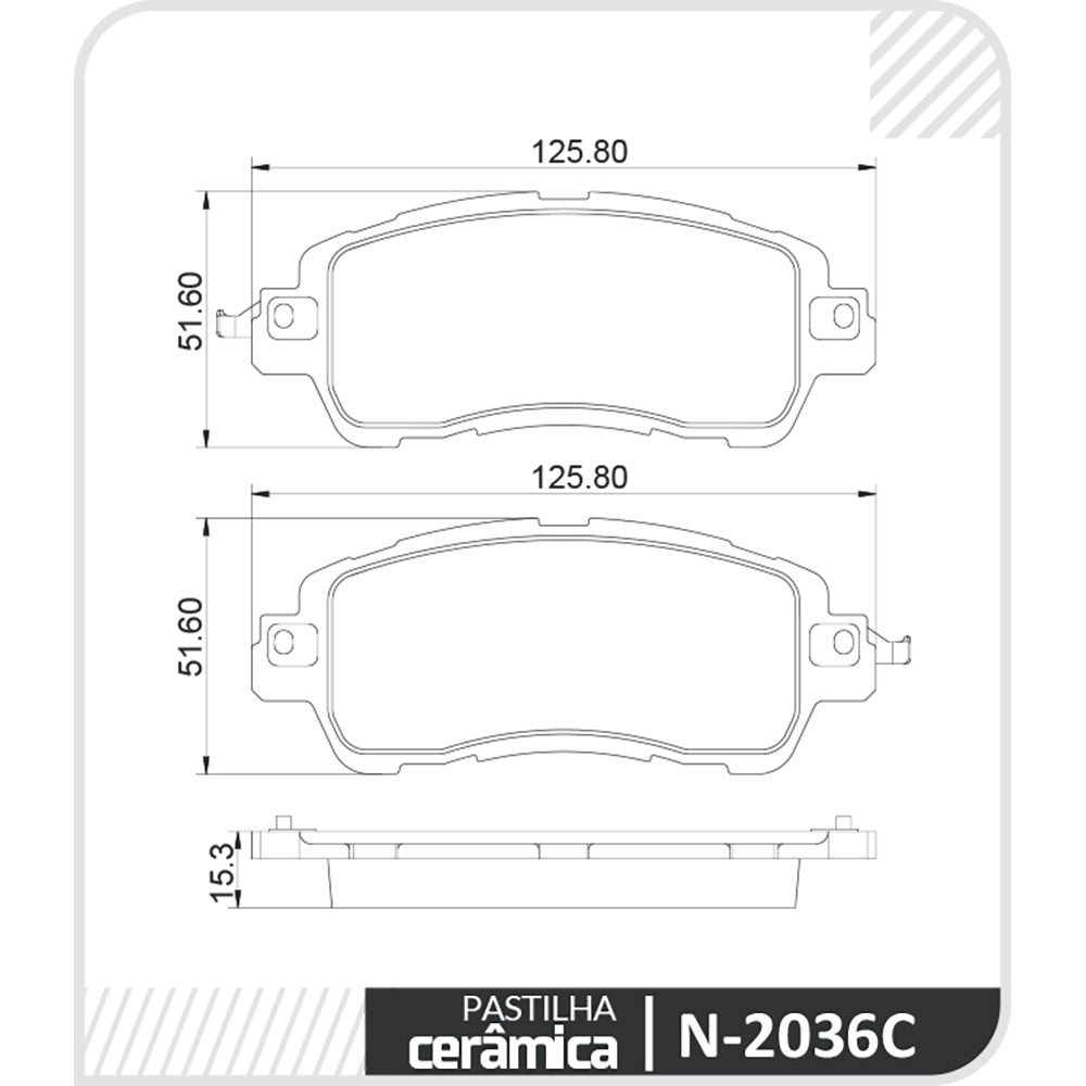 Pastilha de Freio Cobreq N-2036C Nissan Kicks/Versa, Toyota Yaris Sedan