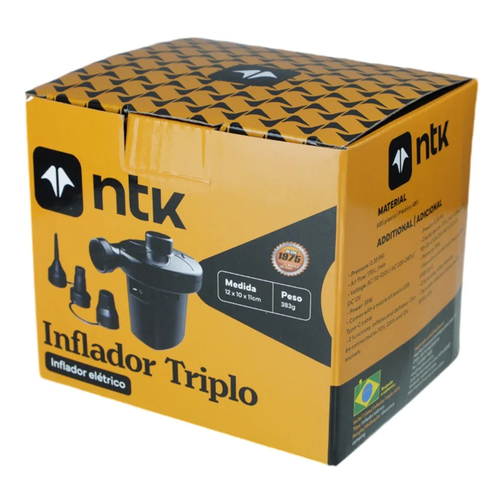 Inflador Triplo Camping Potente Para Colchões Eletrico 127v