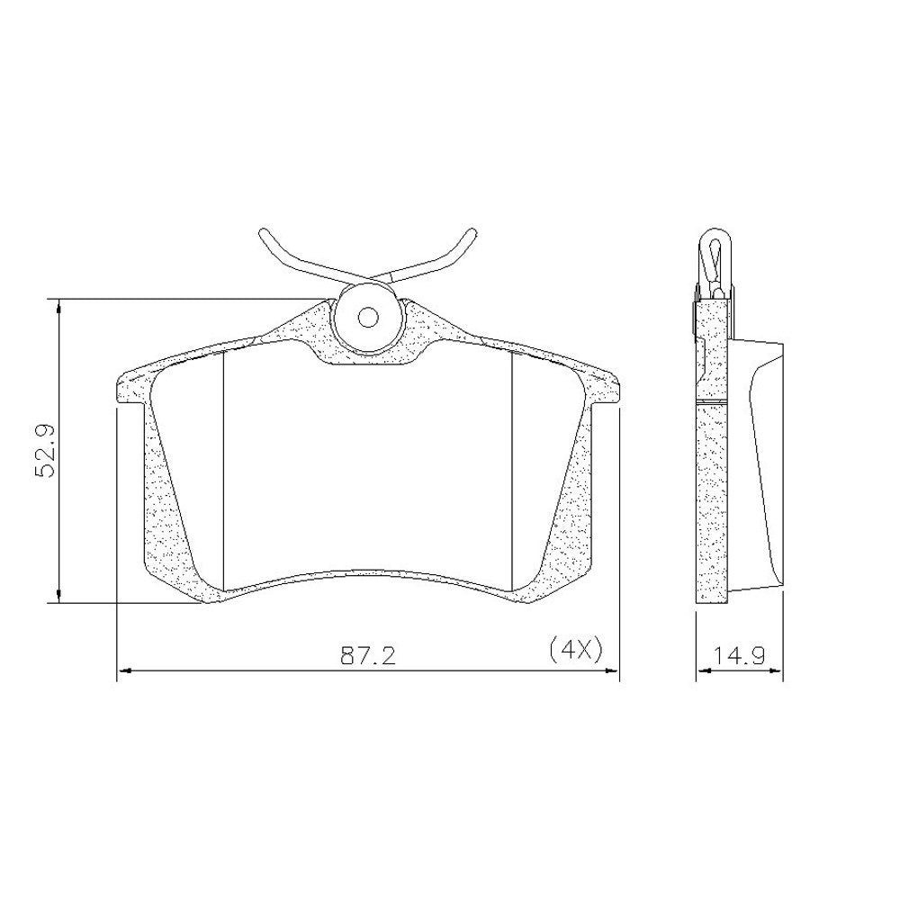 Pastilha de Freio Ceramaxx Fras-le PD/362-CMAXX Peugeot 307/2008/405, Audi A4/S3/A3/80 Avant/A6/A1/A6 Avant/TT/100