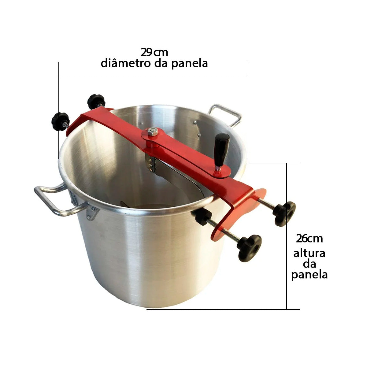 Panela Caldeirão Misturadeira Manual 21 Litros De Aço Saro